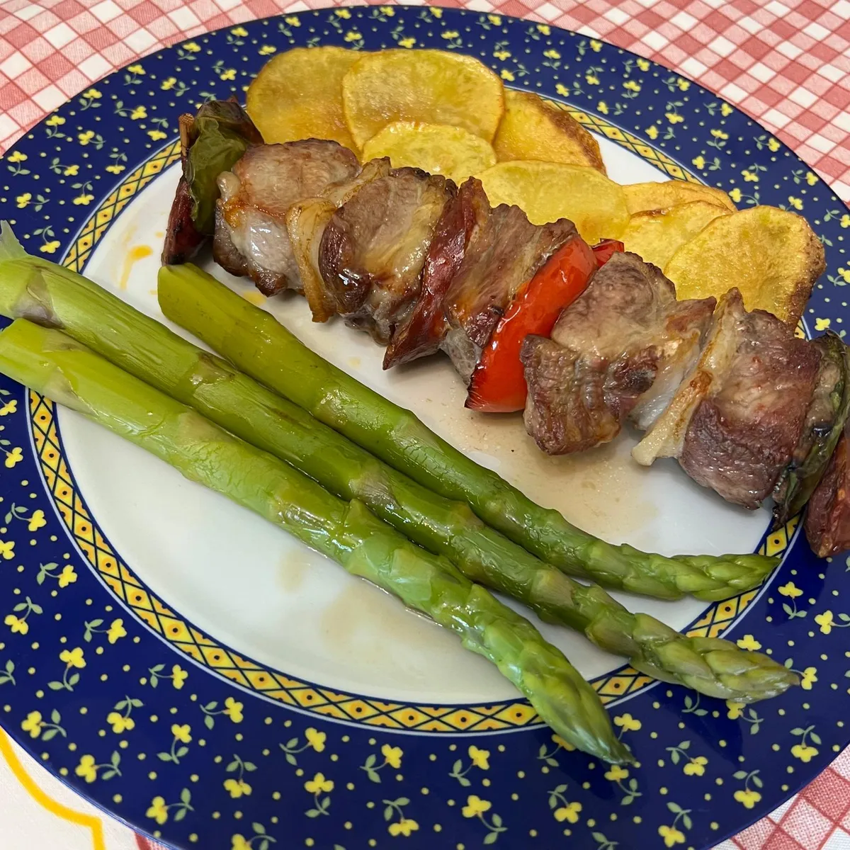 Espetadas com Batatas em Azeite