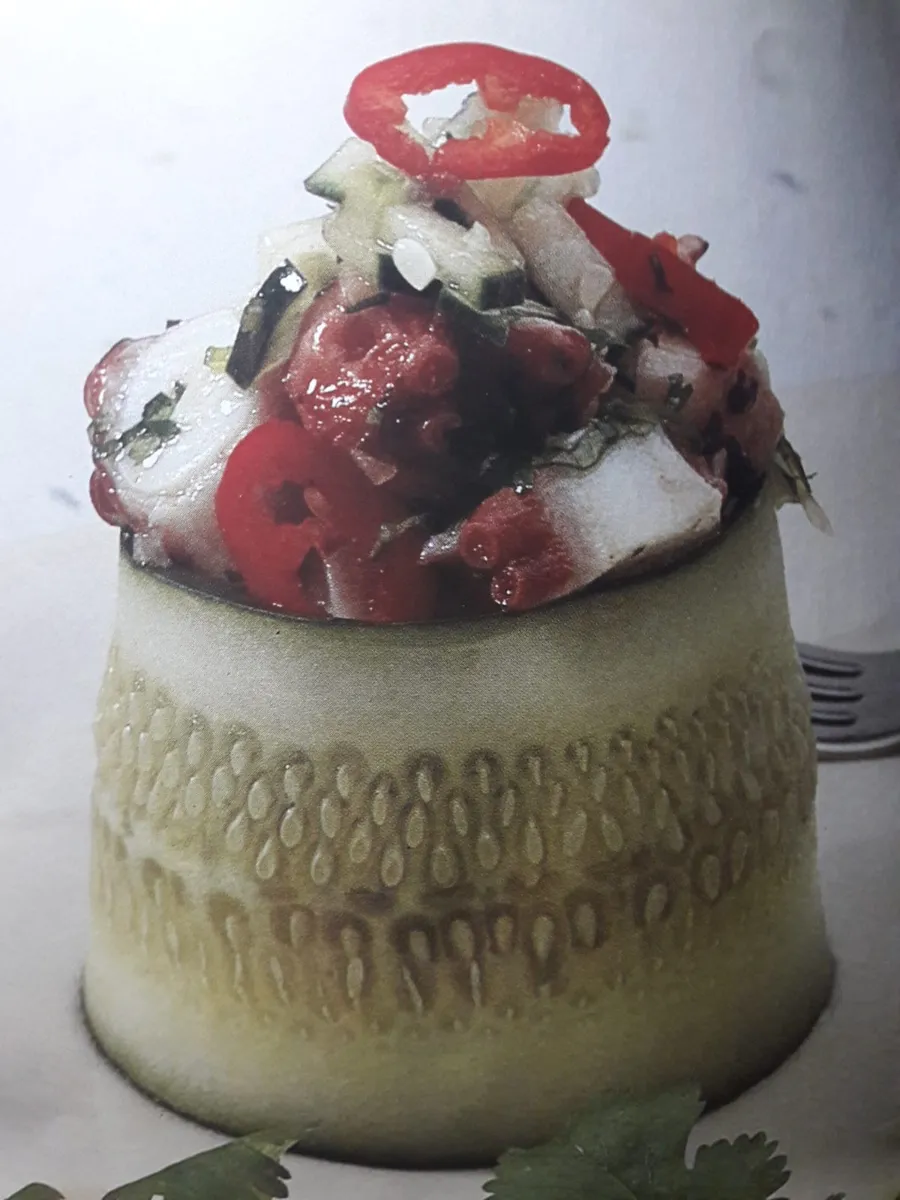 Salada de polvo com pepino