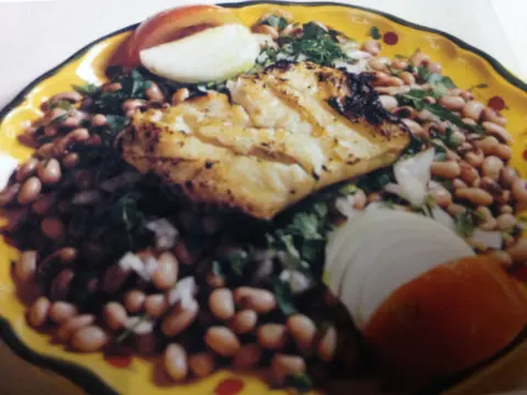 Bacalhau Assado com Feijão-frade