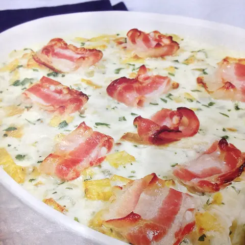 Bacalhau com Natas e Bacon