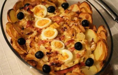 Bacalhau Gratinado com Grelos