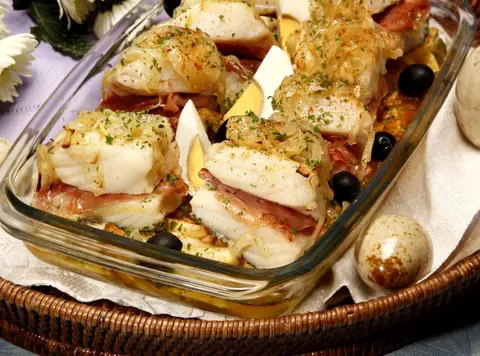 Bacalhau Recheado com Presunto