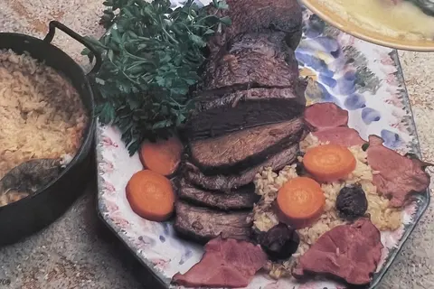 Carne Assada com Arroz no Tacho