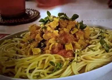 Esparguete com Carne de Porco