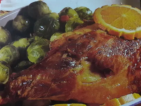 Perna de borrego com laranja